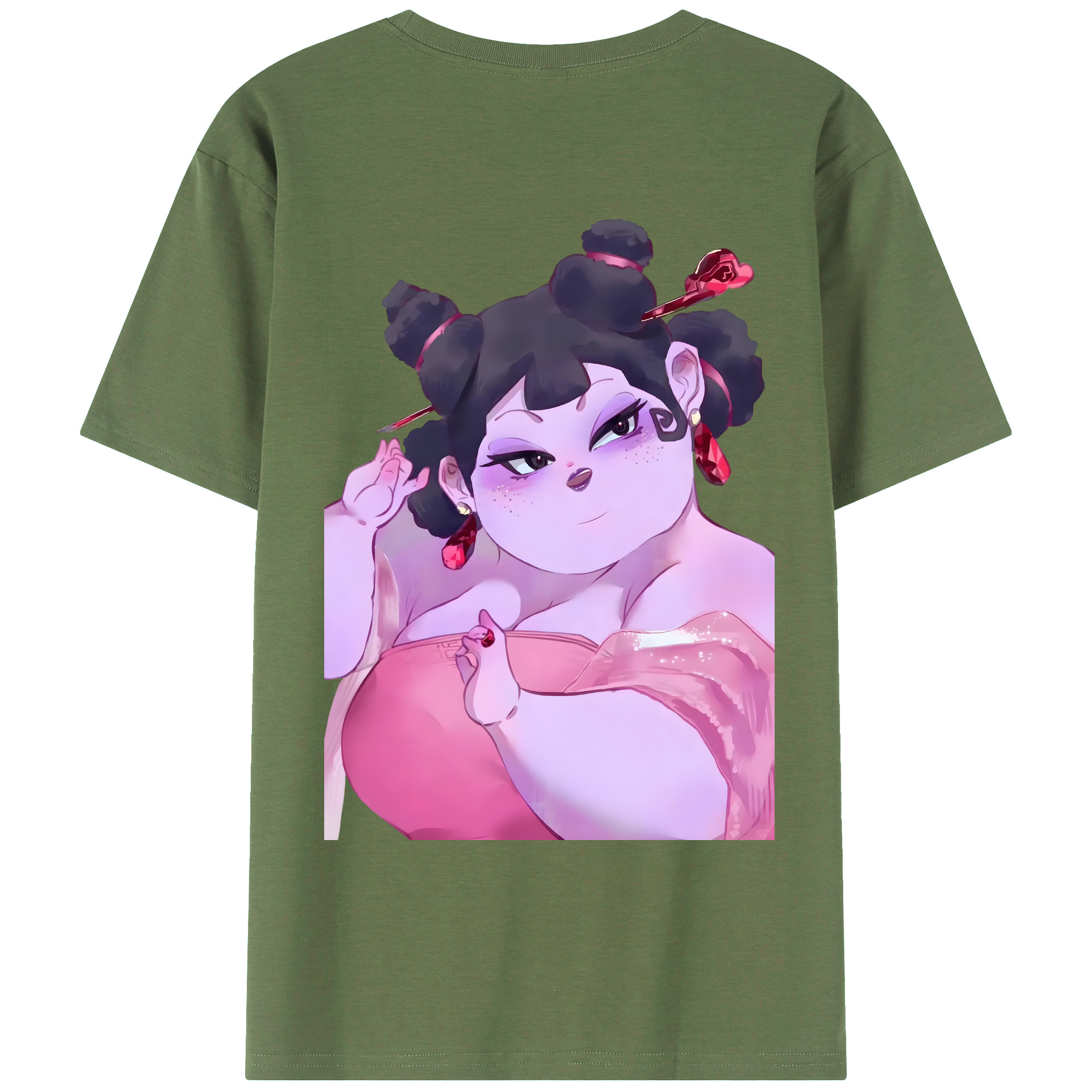 （画像用） Ne Zha 2 ナタ 魔童の大暴れ 綿100％ メンズ半袖Tシャツ（バックプリント） 通気性